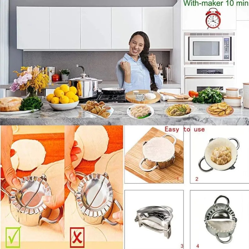 Dumpling Press Set - Zestaw do robienia pierogów ze stali